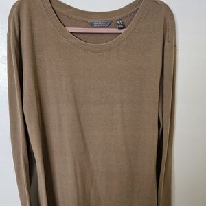 Leanna Long Sleeve Brown Top